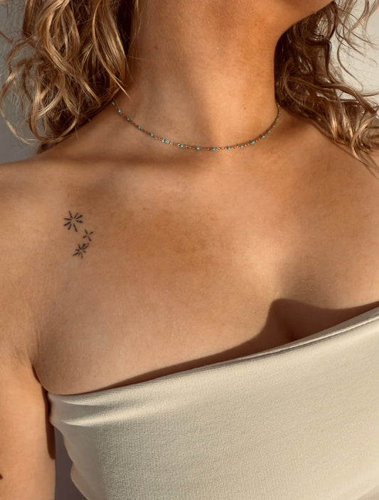 Collier MATHILDE (Doré/Bleu)