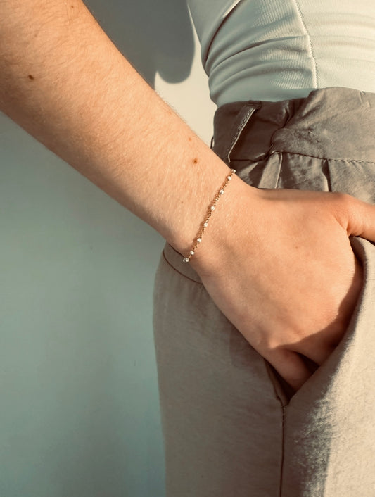 Bracelet LINA (Doré/Blanc)